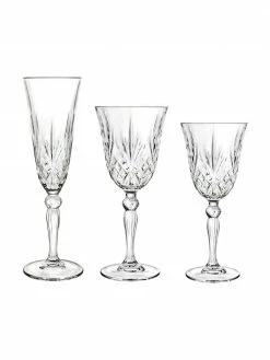 RCR Verre cristal avec relief Melodia, 18 élém. (6 personnes), Lot de différentes tailles