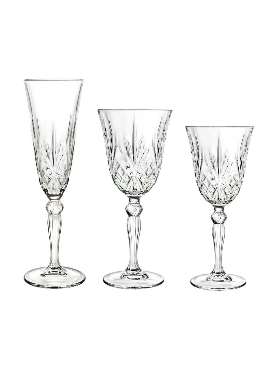 RCR Verre cristal avec relief Melodia, 18 élém. (6 personnes), Lot de différentes tailles 3 RCR Verre cristal avec relief Melodia, 18 élém. (6 personnes), Lot de différentes tailles