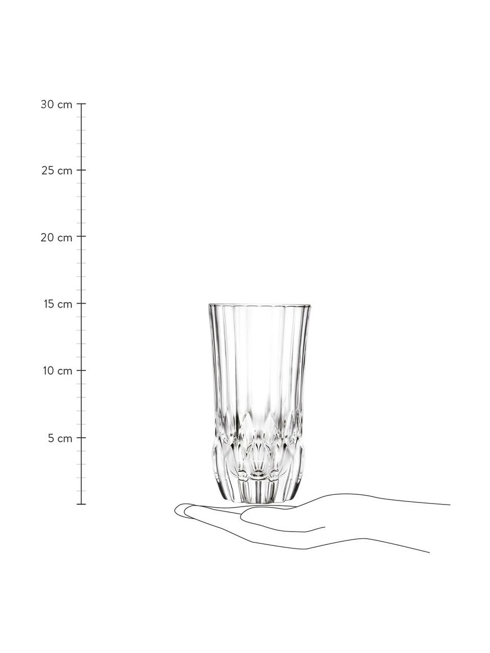 RCR Verre en cristal avec relief Adagio, 6 pièces, Ø 8 x haut. 15 cm, 400 ml 4 RCR Verre en cristal avec relief Adagio, 6 pièces, Ø 8 x haut. 15 cm, 400 ml – Image 2
