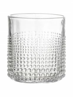 Bloomingville Verres à eau avec motif texturé Gro, 6 pièces, Ø 8 x haut. 9 cm, 300 ml