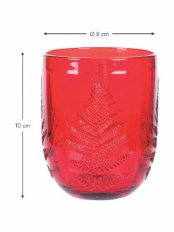 Villa D'Este Home Tivoli Verres à eau texturés rouge Aspen, 6 pièces, Ø 8 x haut. 10 cm, 250 ml -Cuisine Soldes 2022 Verres a eau textures rouge Aspen 6 pieces 2