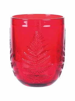Villa D'Este Home Tivoli Verres à eau texturés rouge Aspen, 6 pièces, Ø 8 x haut. 10 cm, 250 ml