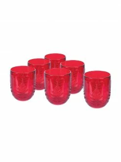 Villa D'Este Home Tivoli Verres à eau texturés rouge Aspen, 6 pièces, Ø 8 x haut. 10 cm, 250 ml -Cuisine Soldes 2022 Verres a eau textures rouge Aspen 6 pieces 3