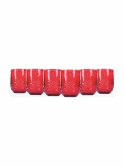Villa D'Este Home Tivoli Verres à eau texturés rouge Aspen, 6 pièces, Ø 8 x haut. 10 cm, 250 ml -Cuisine Soldes 2022 Verres a eau textures rouge Aspen 6 pieces 5